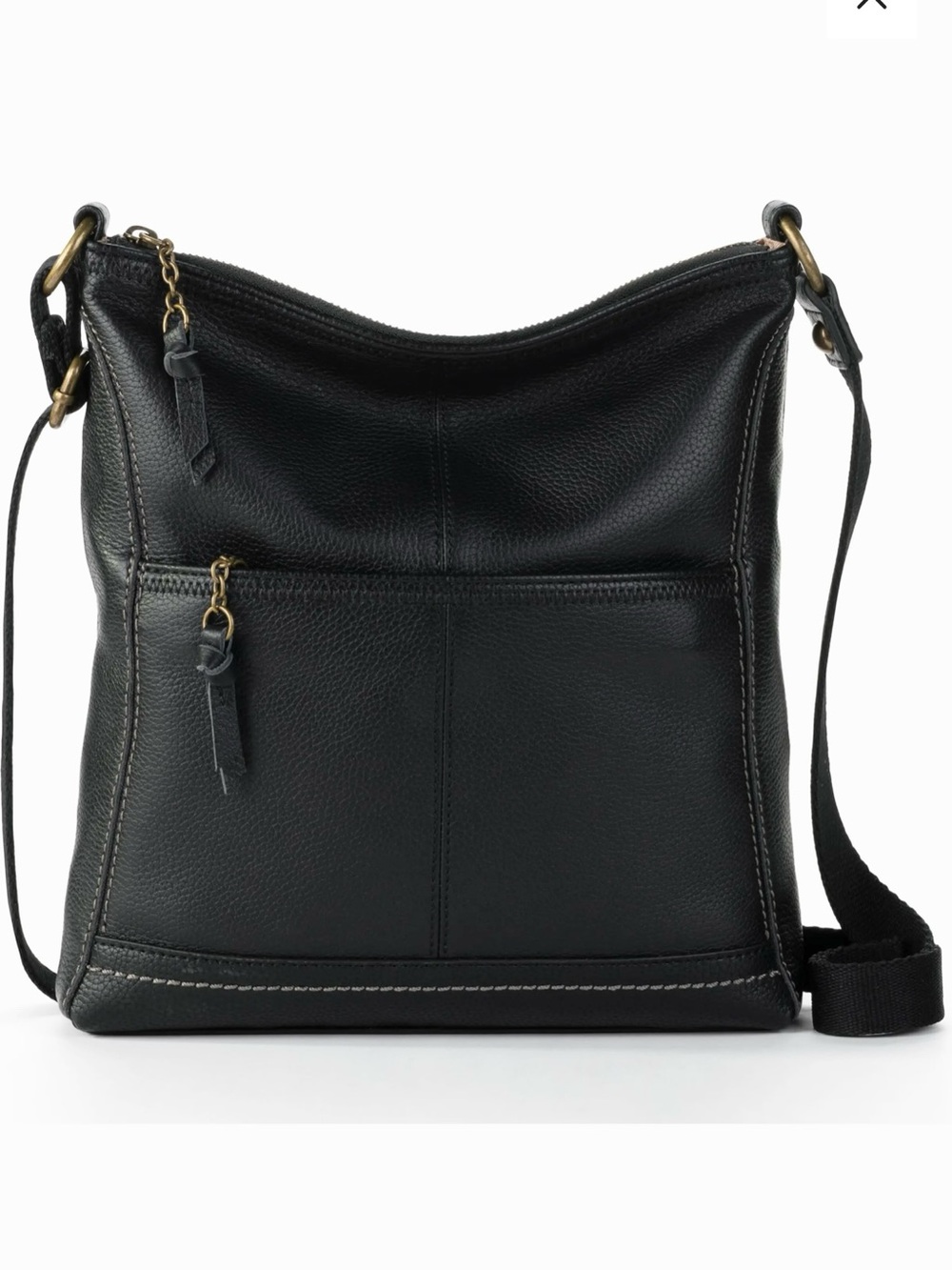 The Sac Iris Black Leather Crossbody Bag